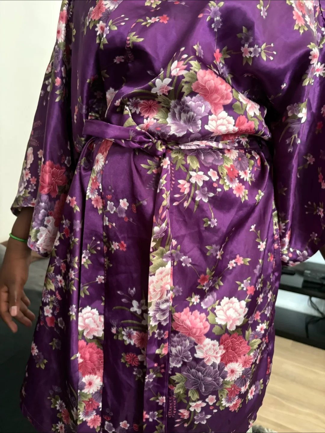 Purple Floral Print Robe thumbnail