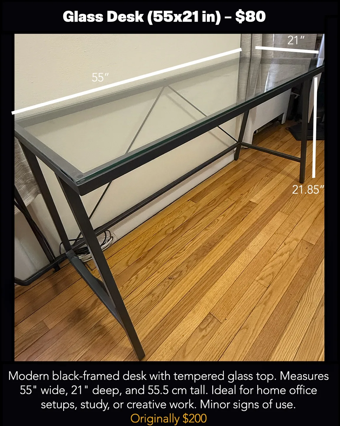 Glass Desk (55x21 in) thumbnail