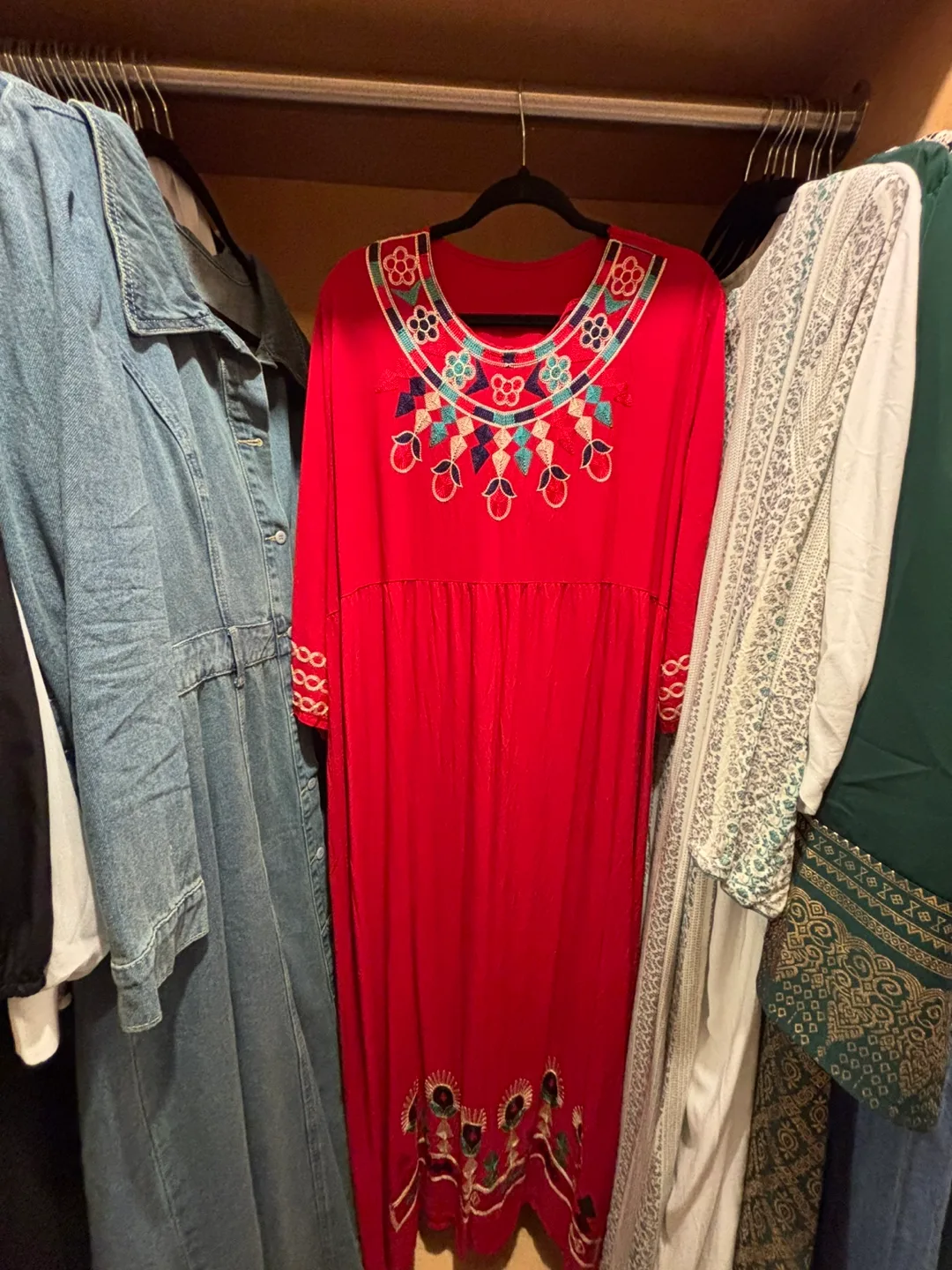 Red Embroidered Dress thumbnail