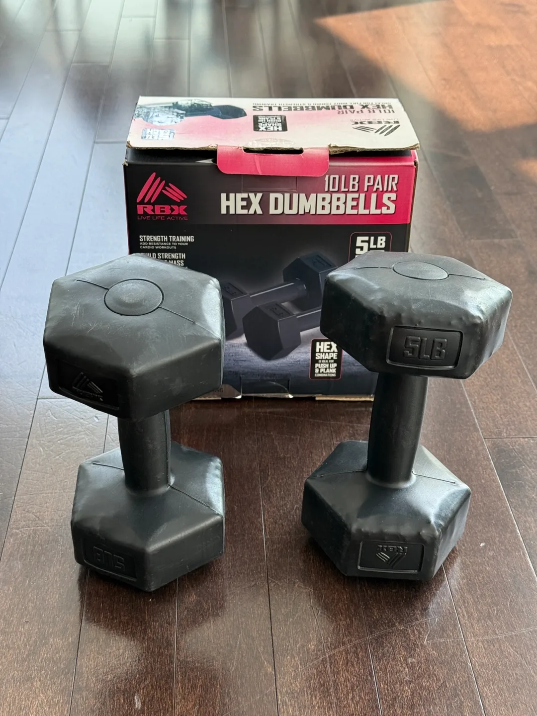 RBX Hex Dumbbells (Pair) – 10 lbs Total – $20 (Downtown Toronto) thumbnail