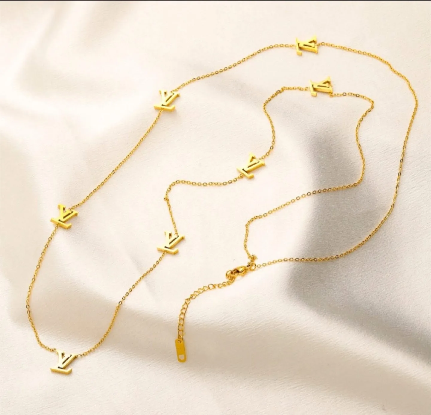 Louis Vuitton Inspired Gold Necklace thumbnail