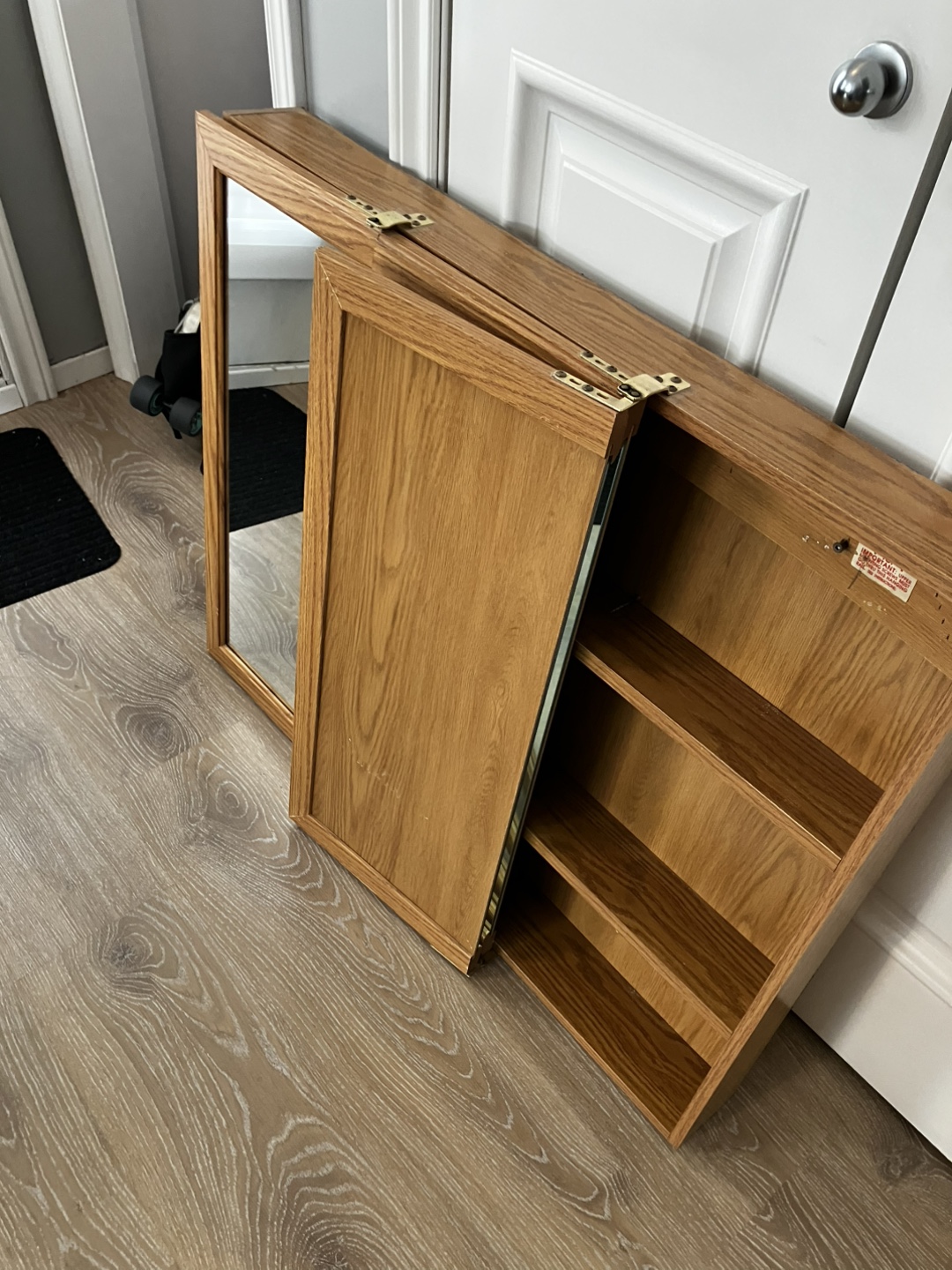 Wooden Mirrored Medicine Cabinet - photo 2