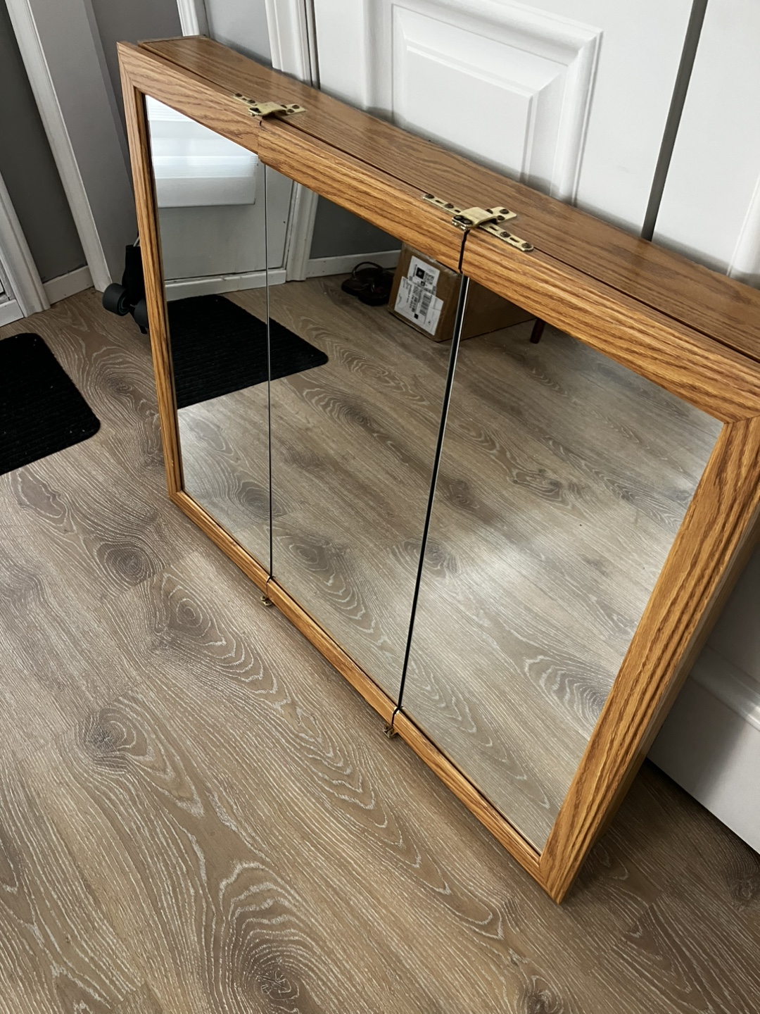 Wooden Mirrored Medicine Cabinet