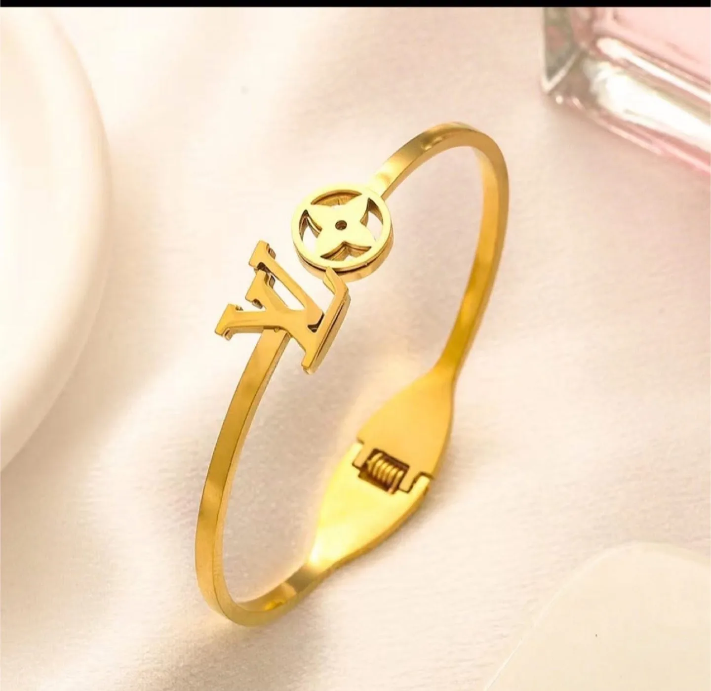 Louis Vuitton Gold Bangle Bracelet thumbnail