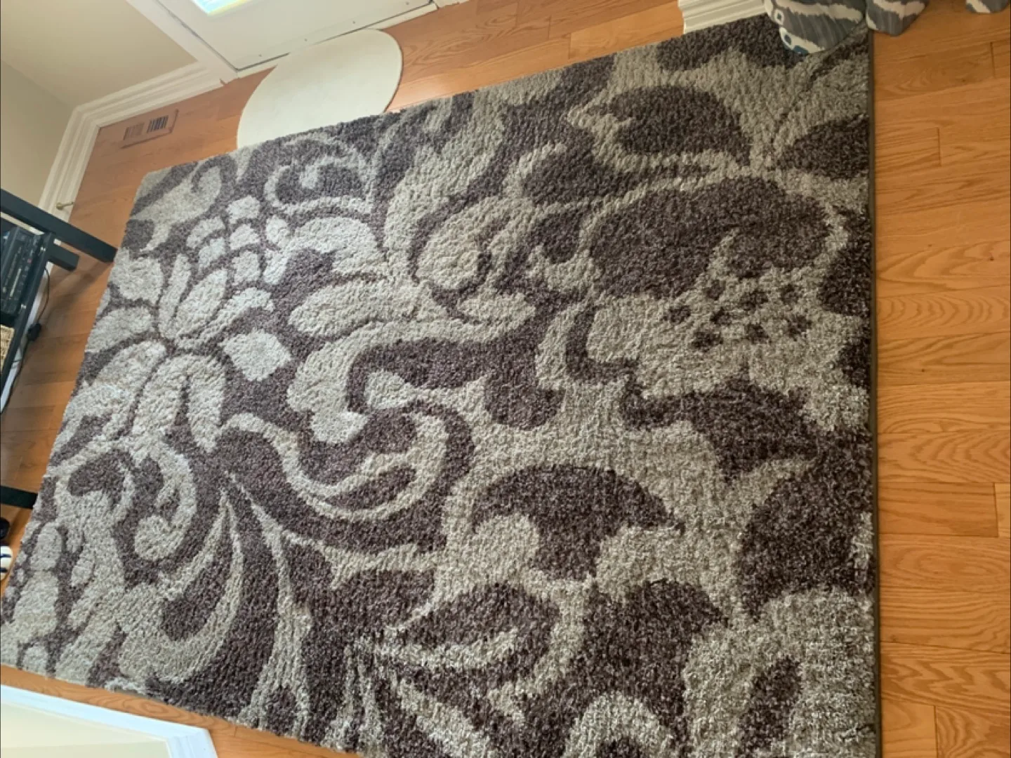 Brown & Grey Floral Area Rug thumbnail