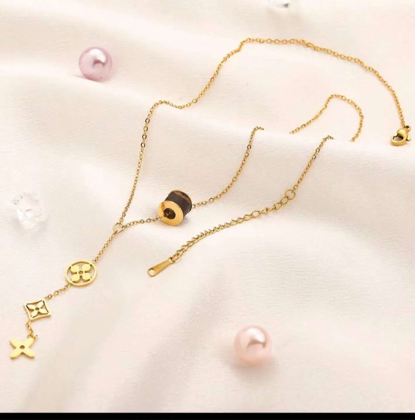 Louis Vuitton Inspired Gold Necklace thumbnail