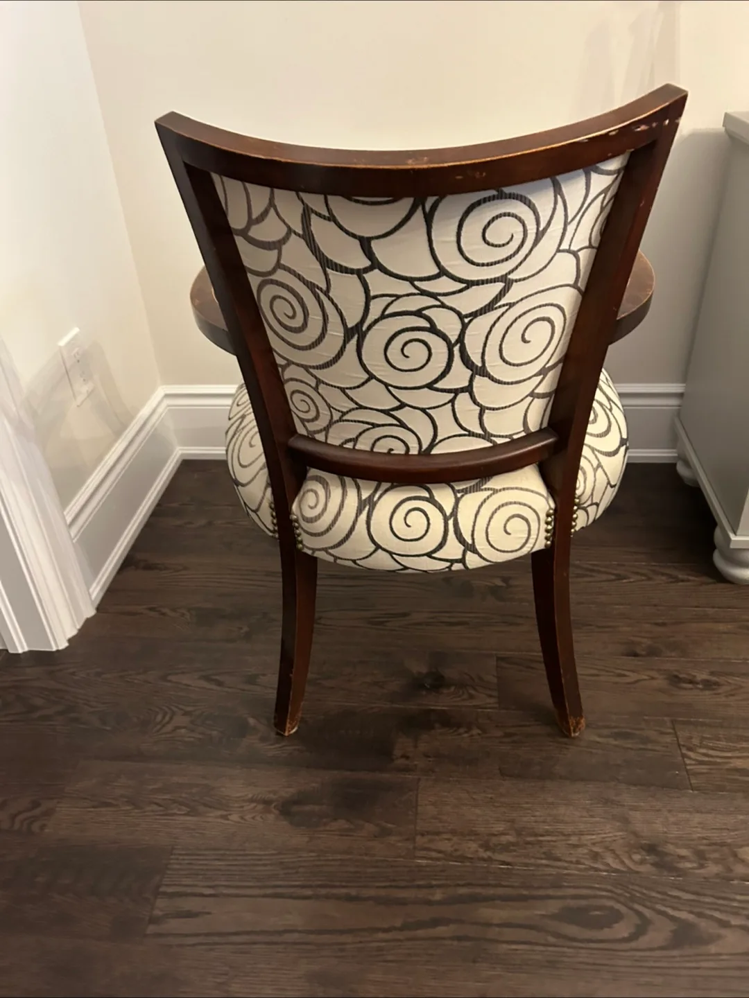 Upholstered Accent Chair with Rose Pattern thumbnail