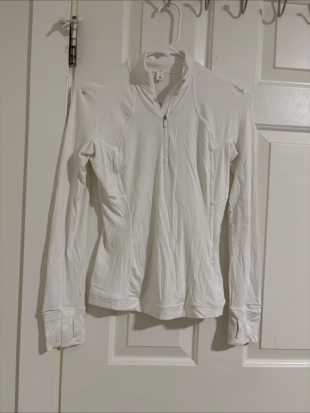 Lululemon White Half Zip Top - Size 6
