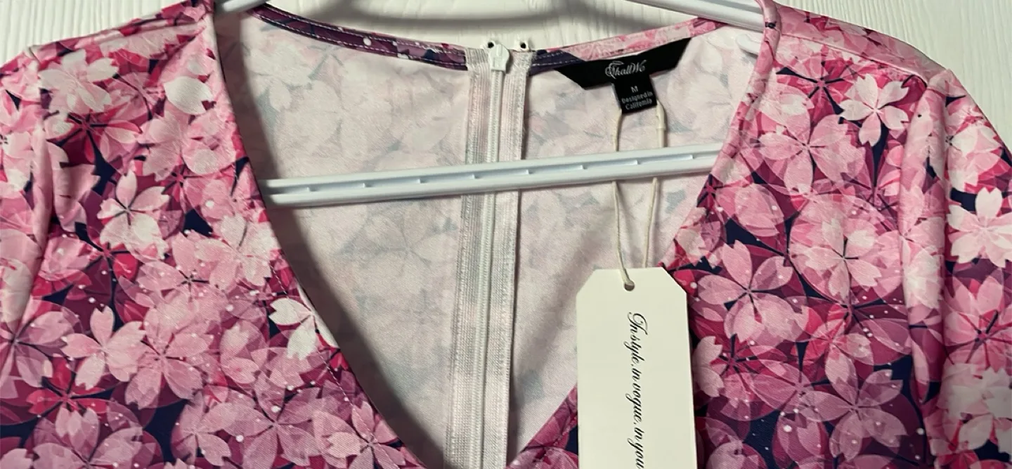 Chaulmo Dress - Size M - Floral/Navy image indicator(3)