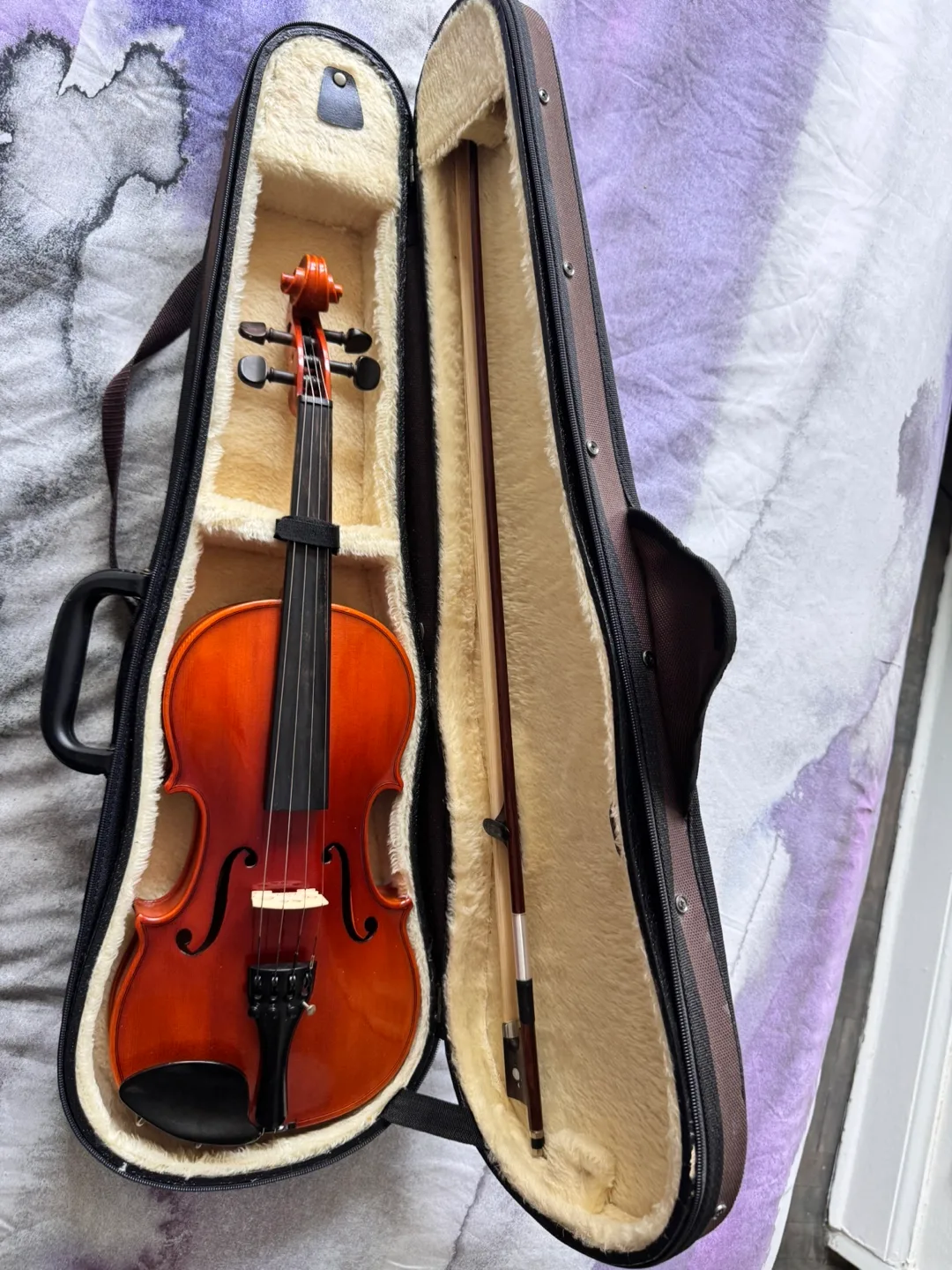 7/8 Violin with Rosewood Bow & Case - West German Made thumbnail