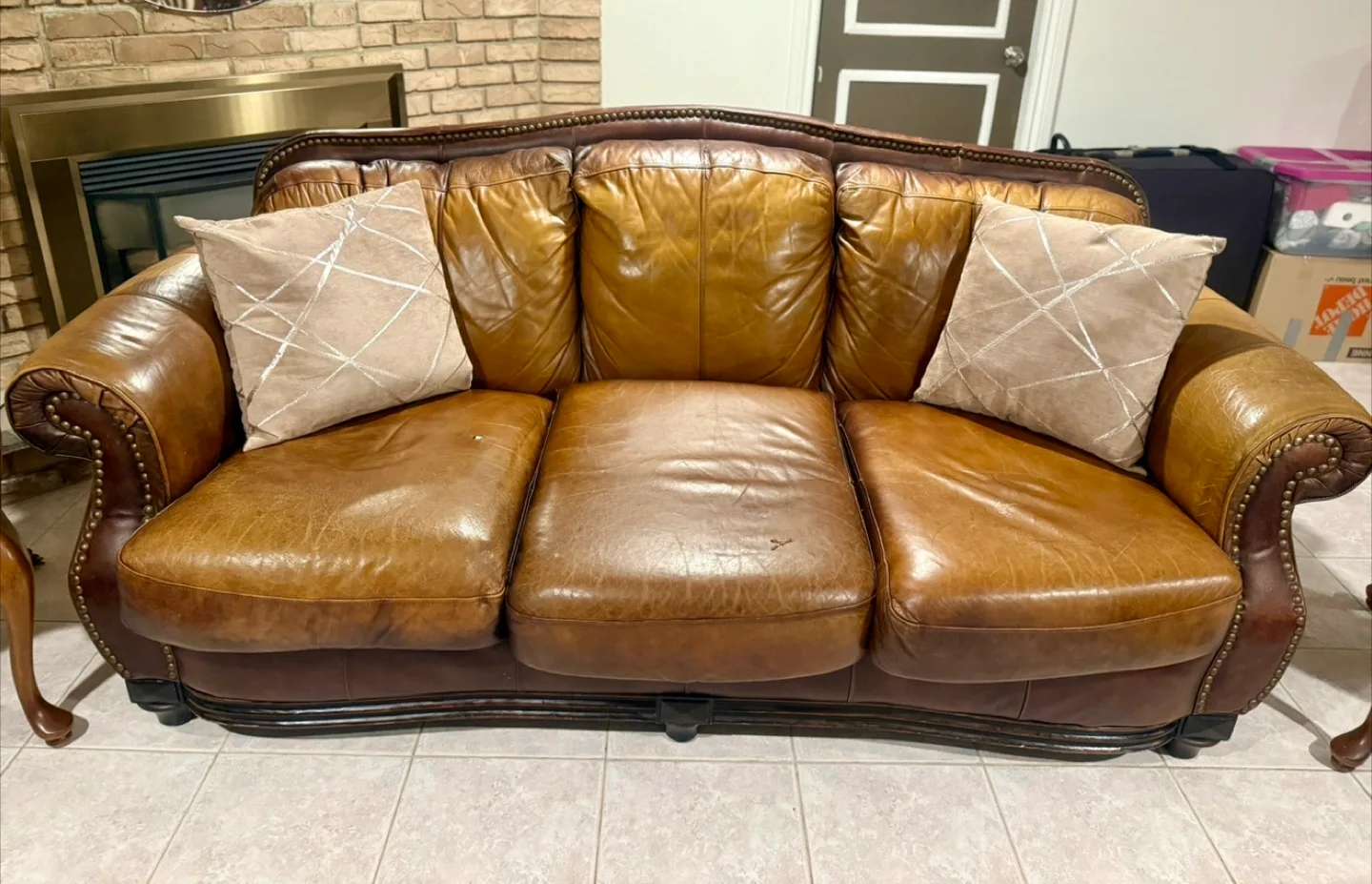 Leather Sofa, love seat and Armchair Set (MOVING SALE) thumbnail