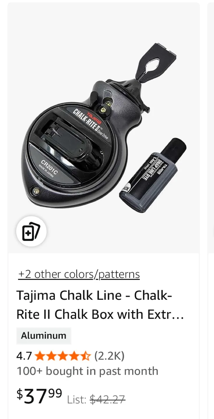 Tajimi Chalk-Rite II Gear Drive Chalk Line + Dye image indicator(3)