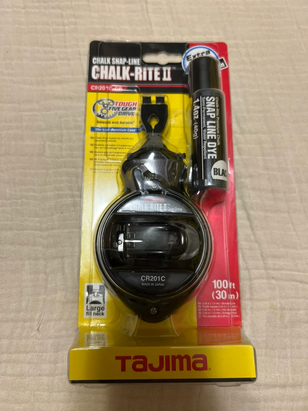 Tajimi Chalk-Rite II Gear Drive Chalk Line + Dye image indicator(5)