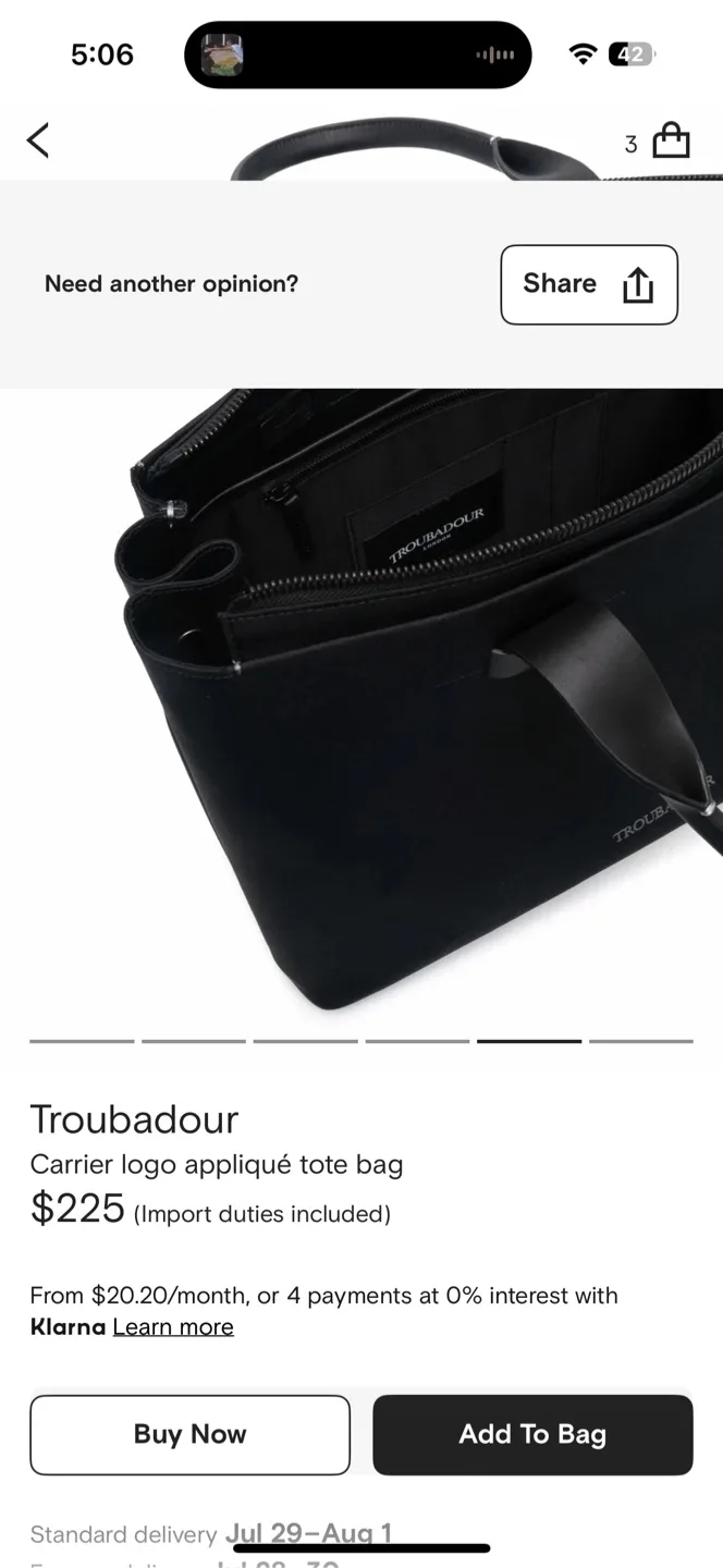 Troubadour Black Tote Bag image indicator(9)