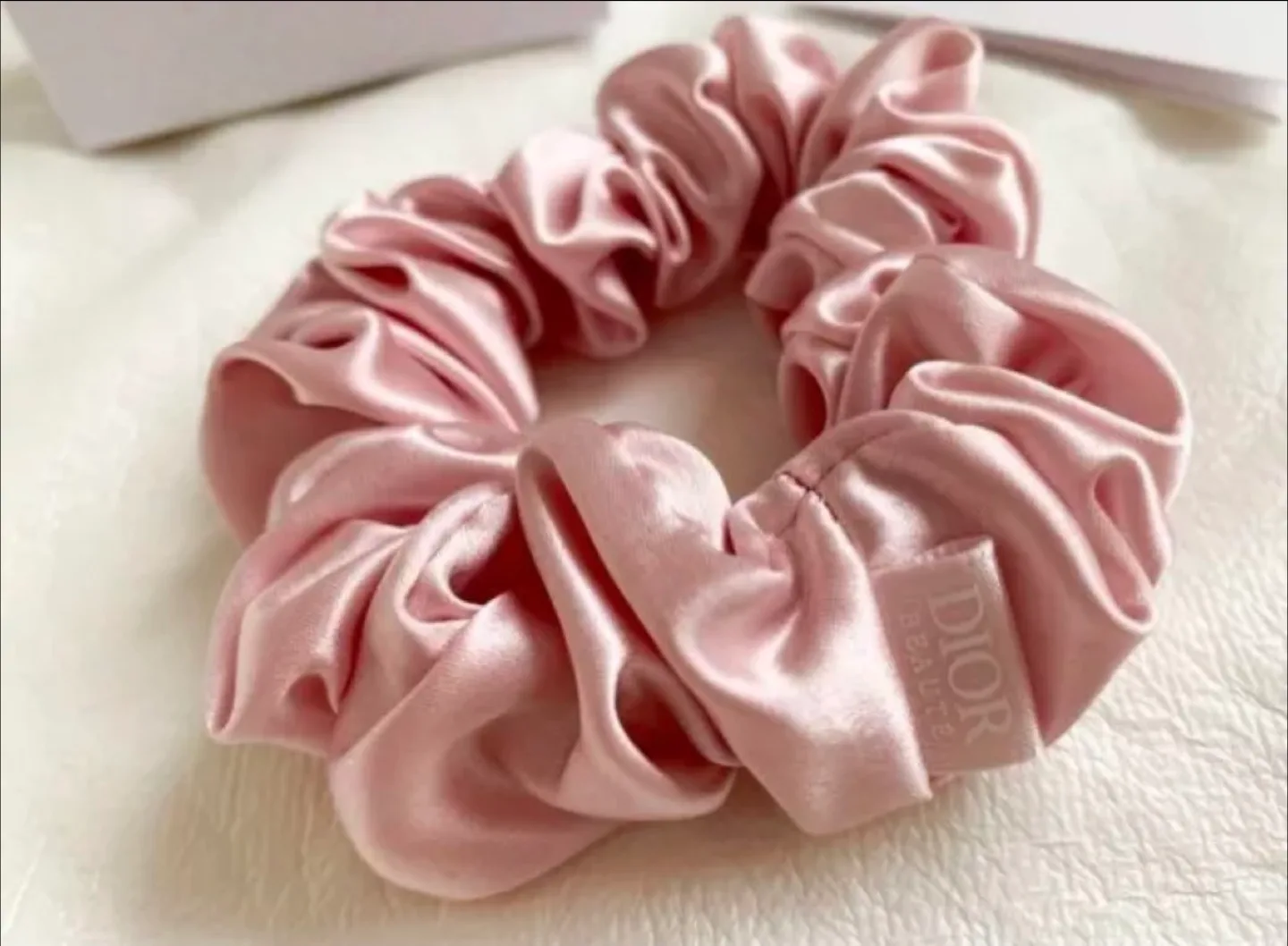 Dior Pink Silk Scrunchie with Box image indicator(2)