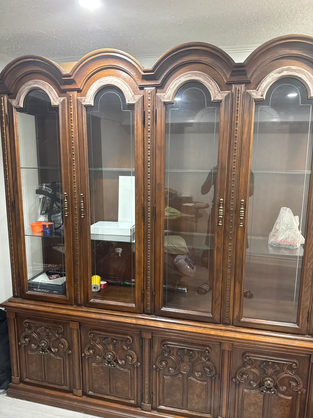 Antique Ornate Wood Cabinet thumbnail