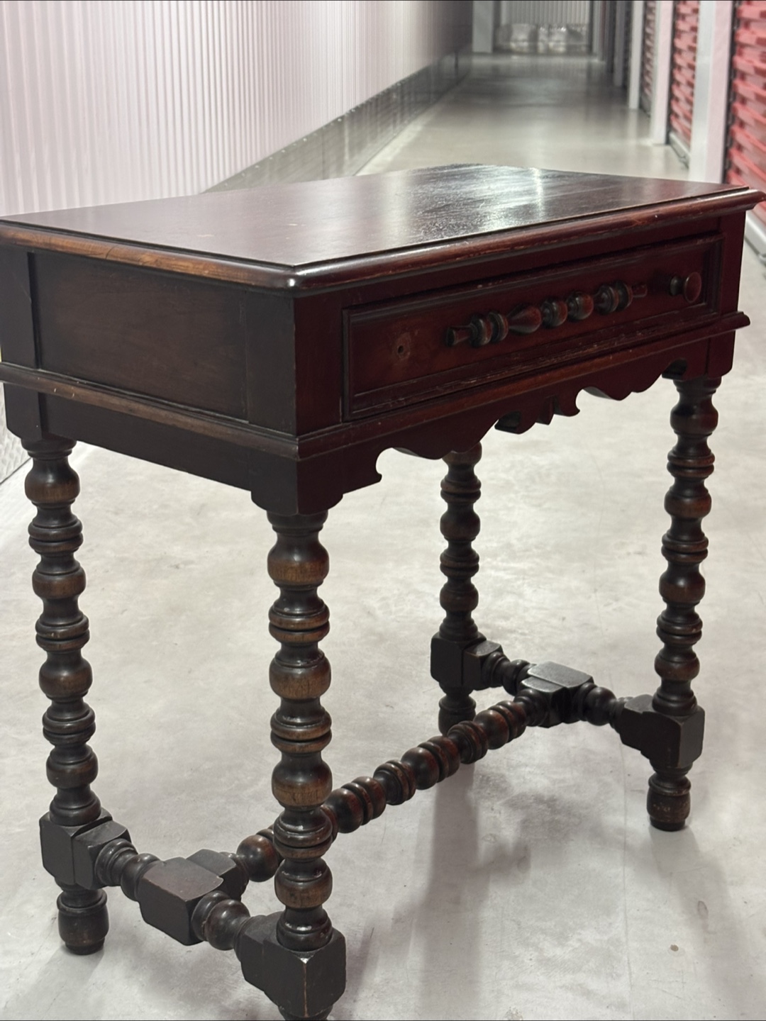 Antique Dark Wood Side Table