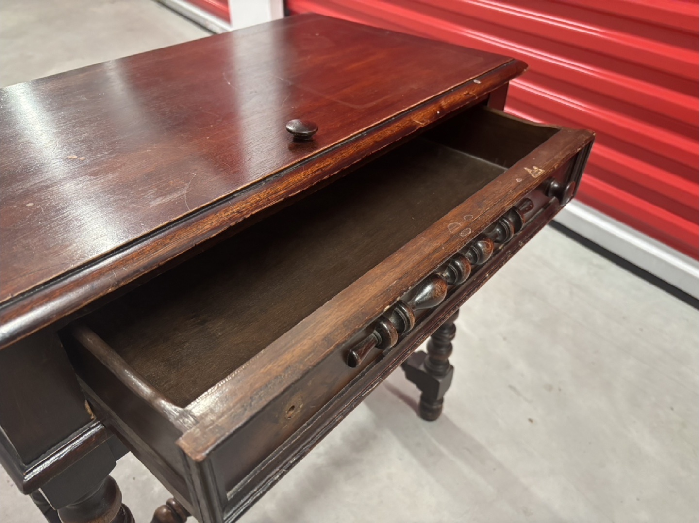 Antique Dark Wood Side Table - photo 4