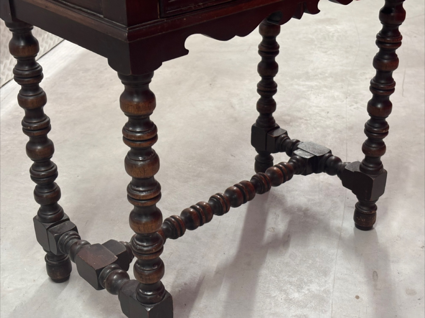 Antique Dark Wood Side Table - photo 5