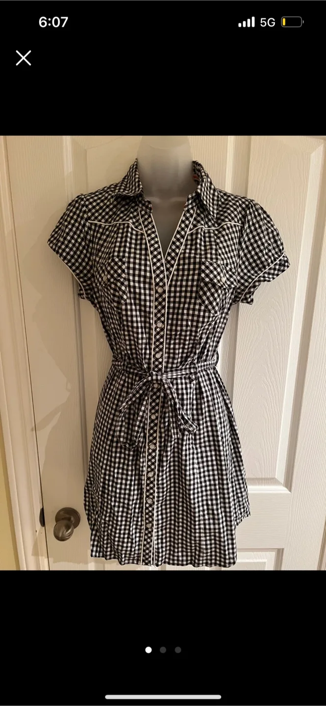 Guess Gingham Dress with Belt L thumbnail