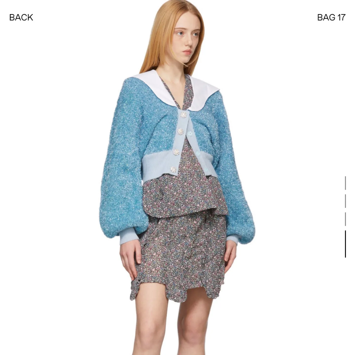 Ganni Blue Knit Sparkle Cardigan thumbnail