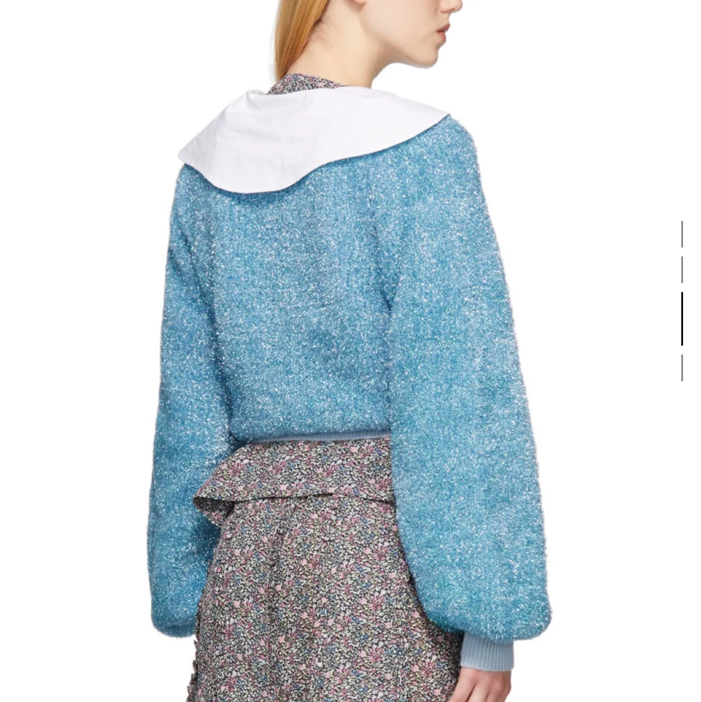 Ganni Blue Knit Sparkle Cardigan image indicator(2)