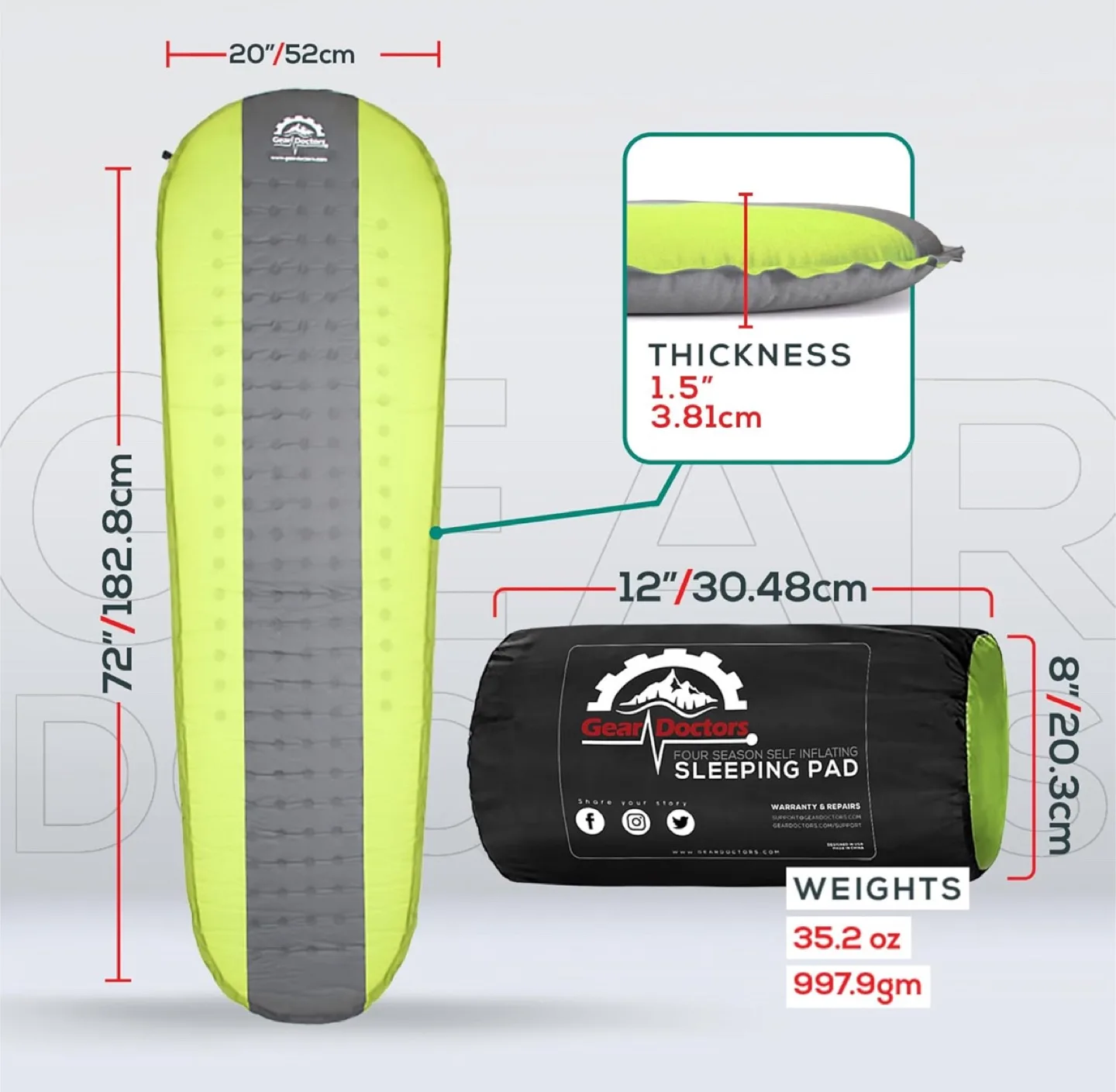 Gear Doctors Self Inflating Sleeping Pad image indicator(3)