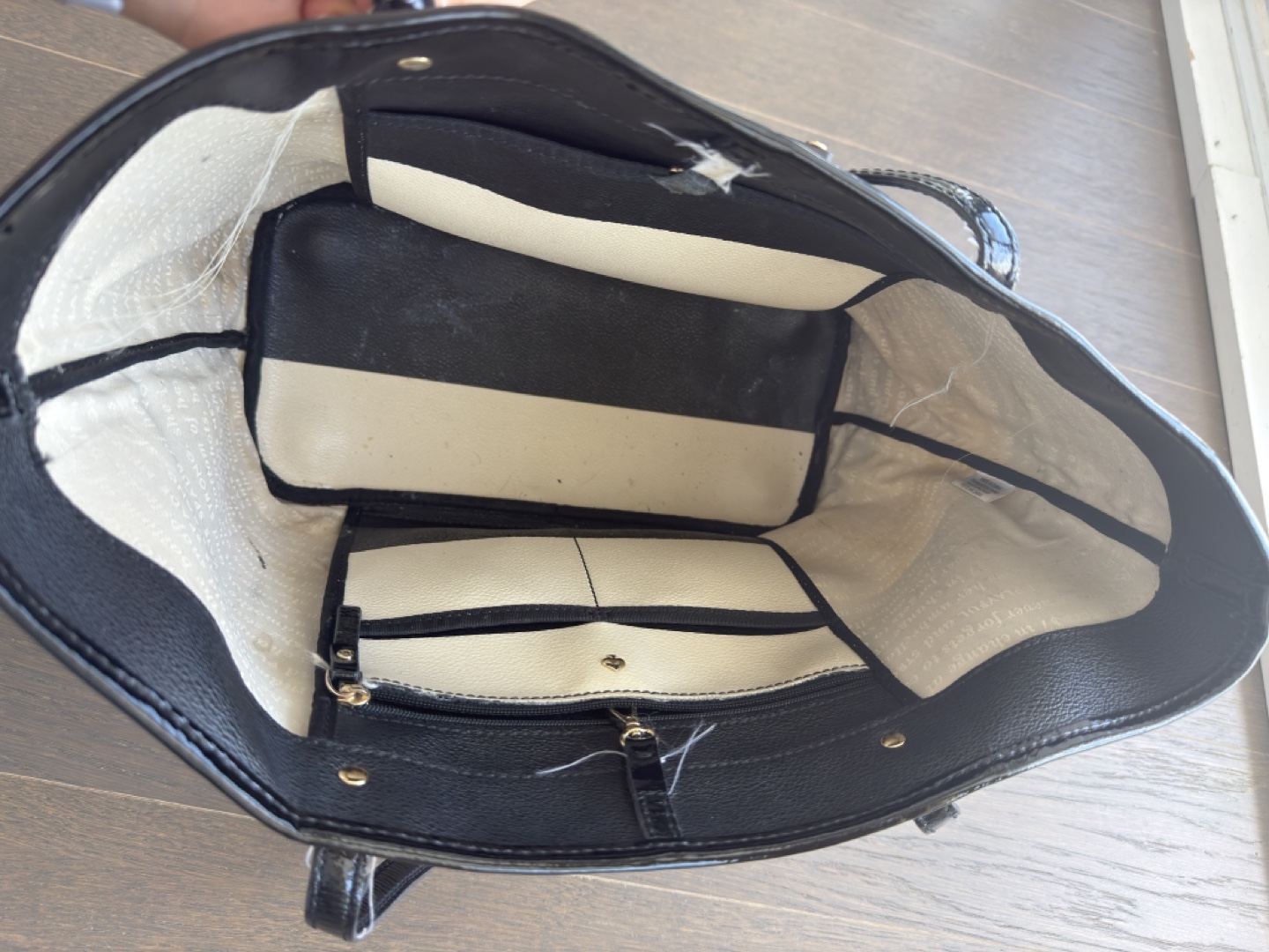 Kate Spade Black & White Striped Tote Bag - photo 4
