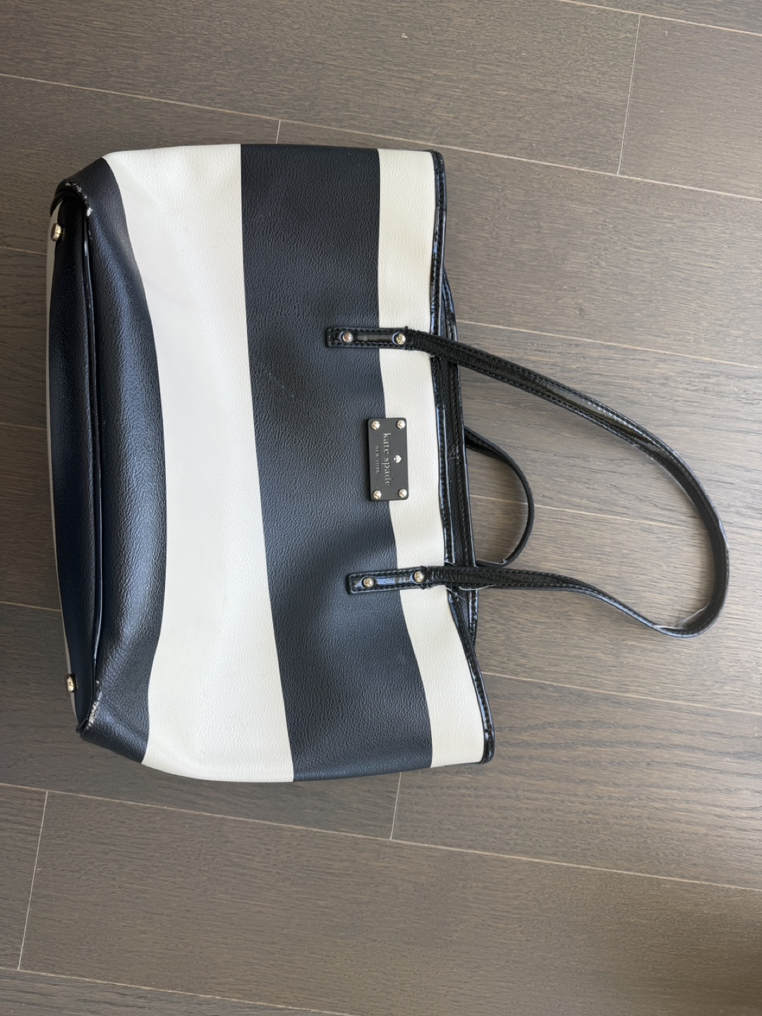 Kate Spade Black & White Striped Tote Bag - photo 2