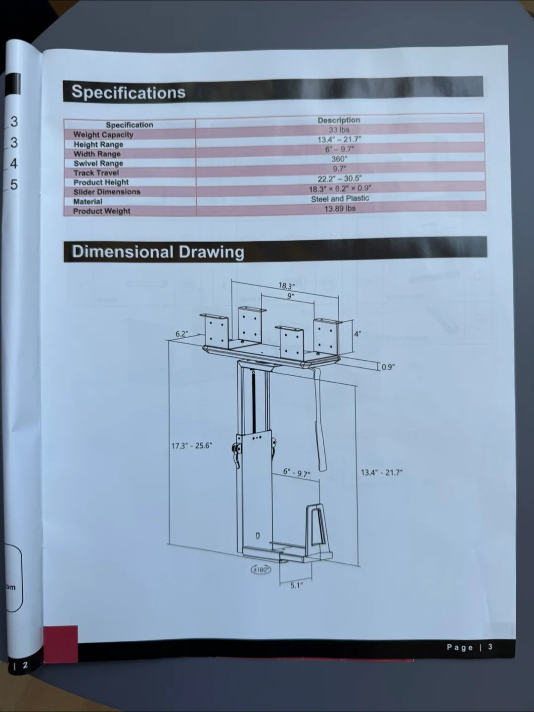 Progressive Desk Slide and Swivel CPU Holder - Black image indicator(4)