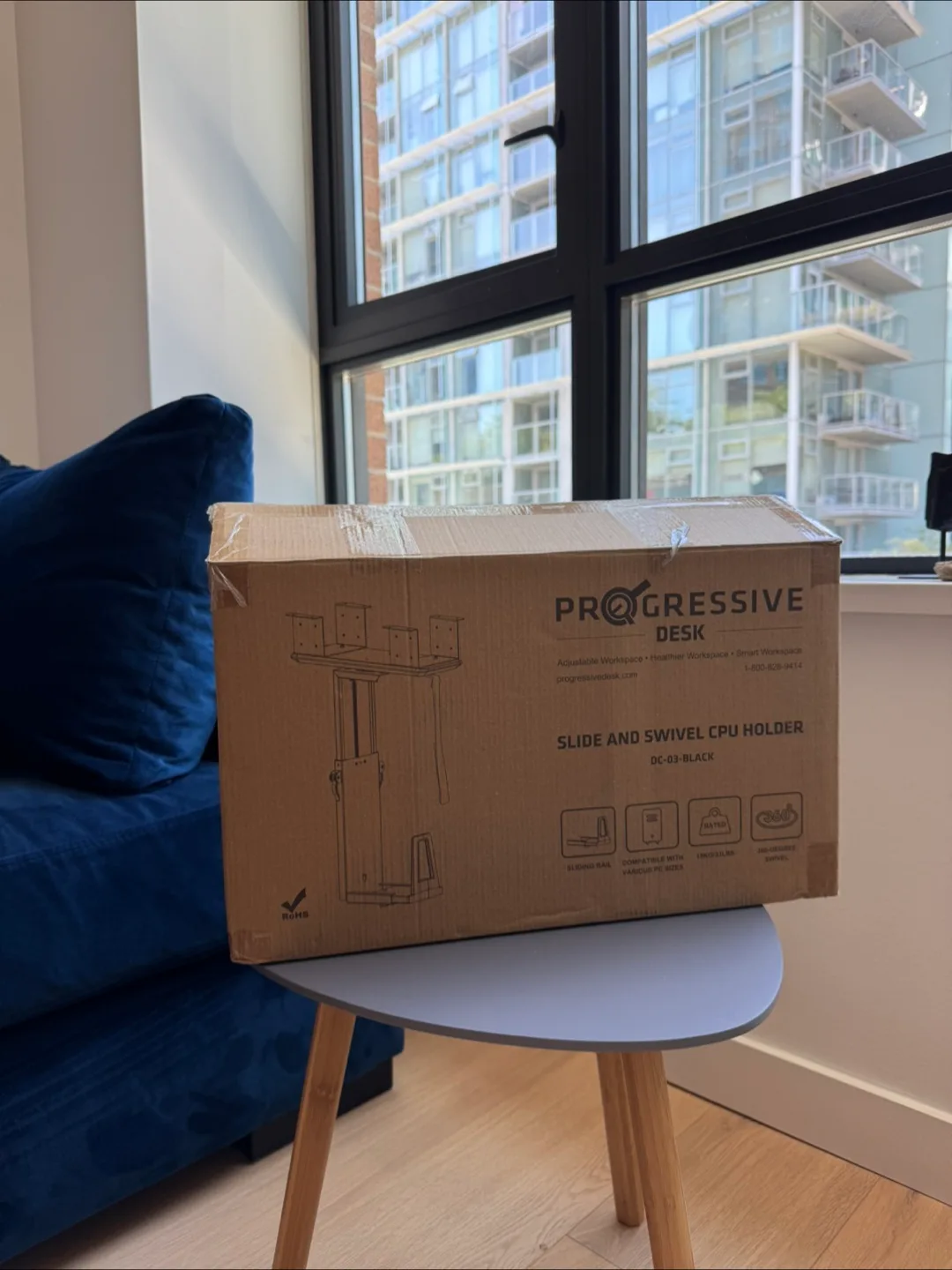 Progressive Desk Slide and Swivel CPU Holder - Black image indicator(3)