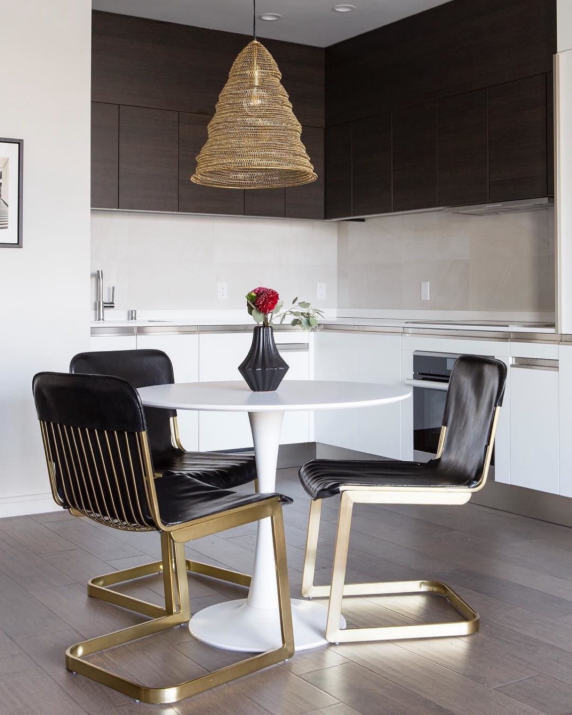 CB2 Pair of two Black leather Chairs By Kravitz Design - photo 5