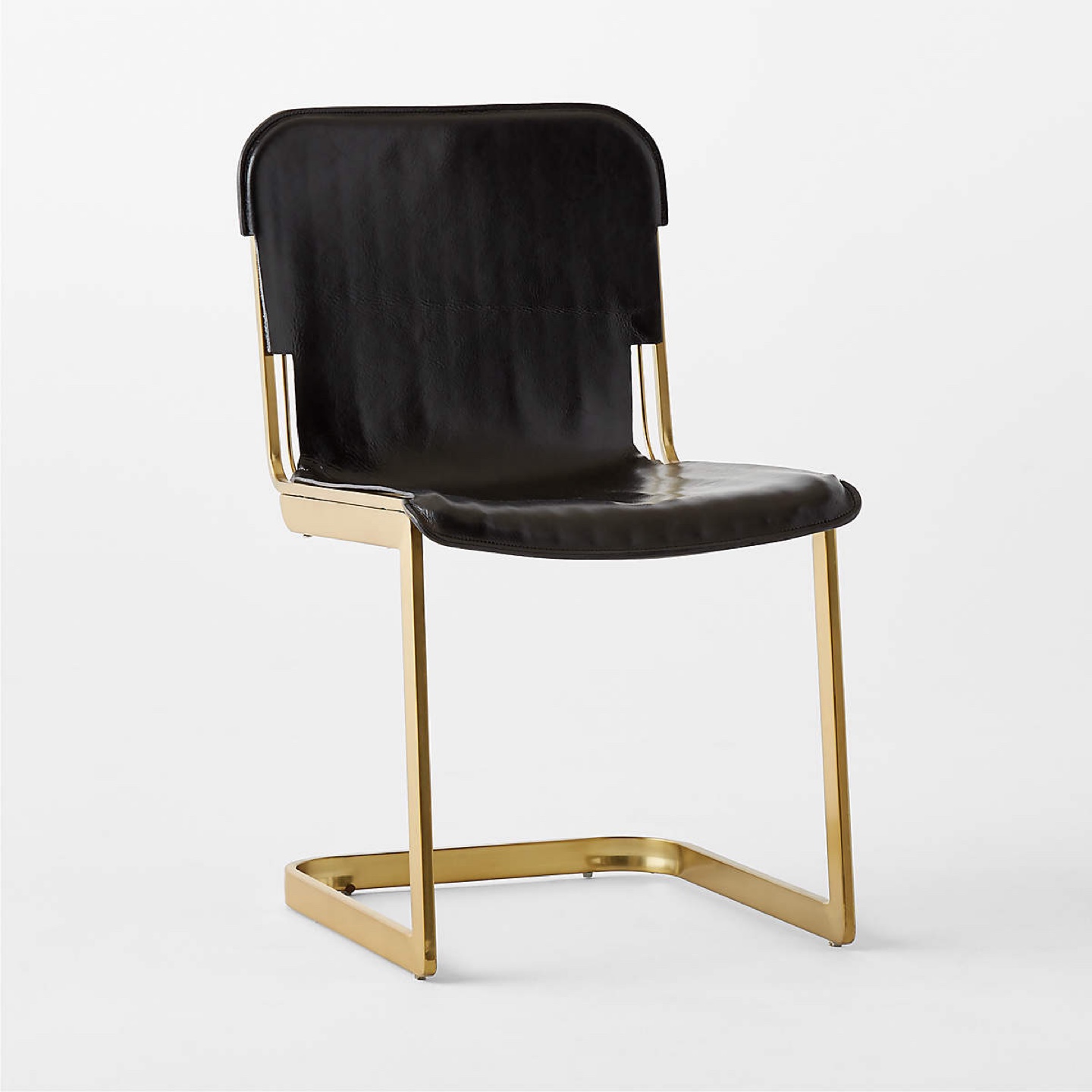 CB2 Pair of two Black leather Chairs By Kravitz Design - photo 3