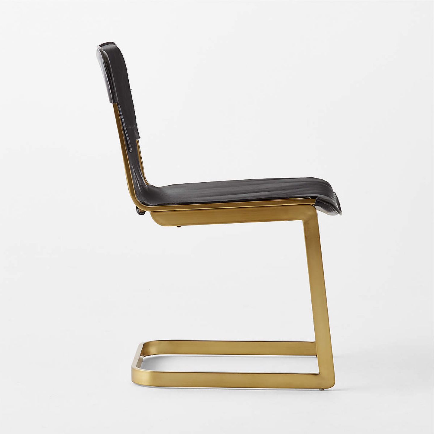 CB2 Pair of two Black leather Chairs By Kravitz Design - photo 2