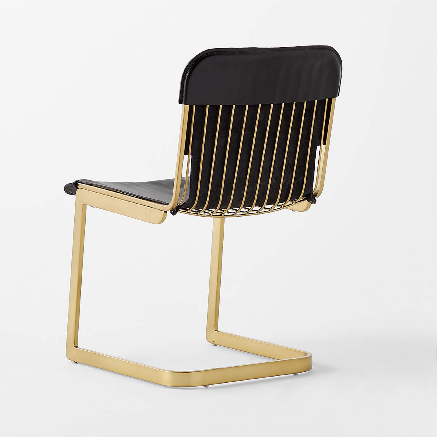 CB2 Pair of two Black leather Chairs By Kravitz Design - photo 4