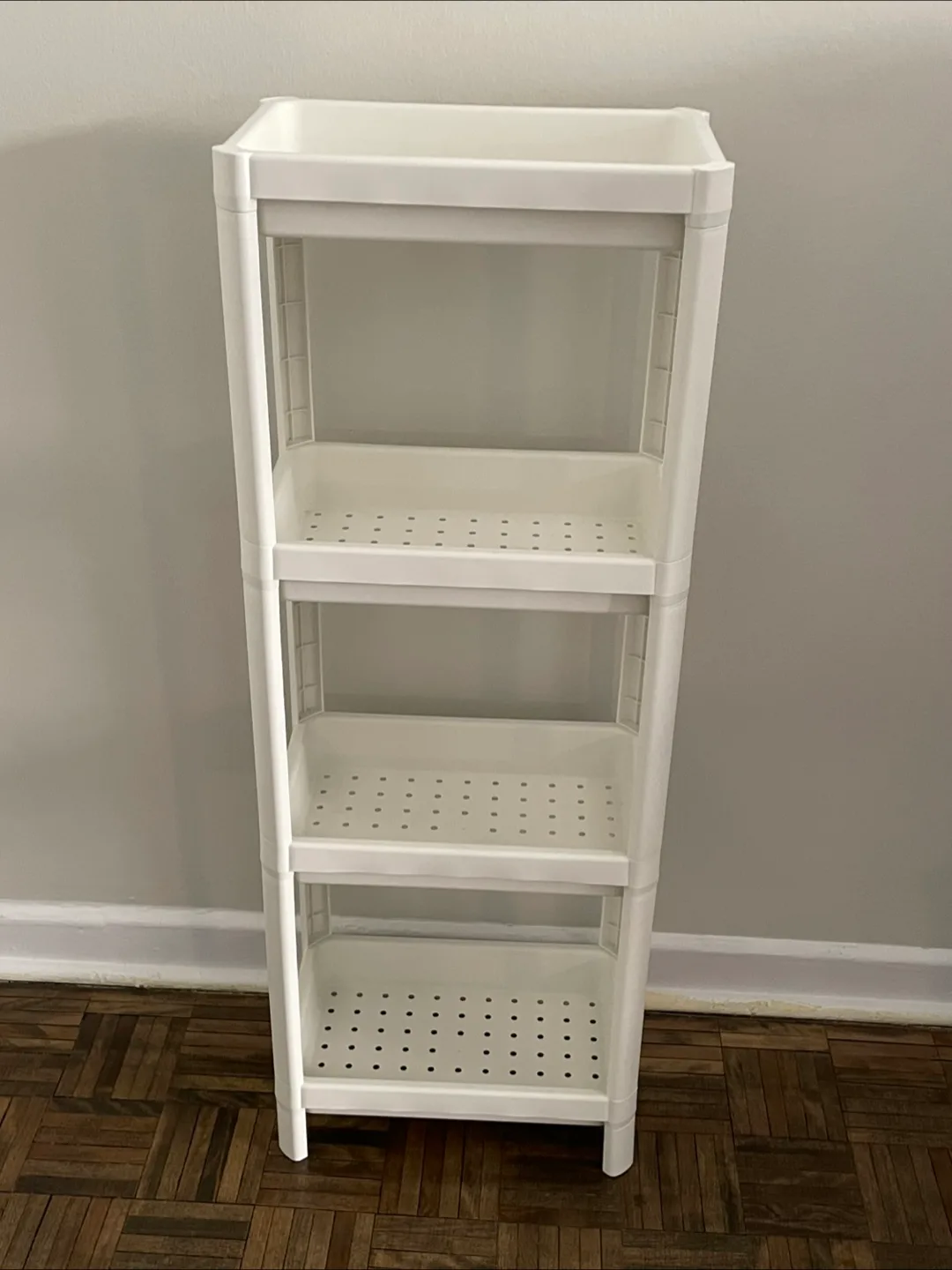 Three Ikea Vesken White Shelf Unit thumbnail