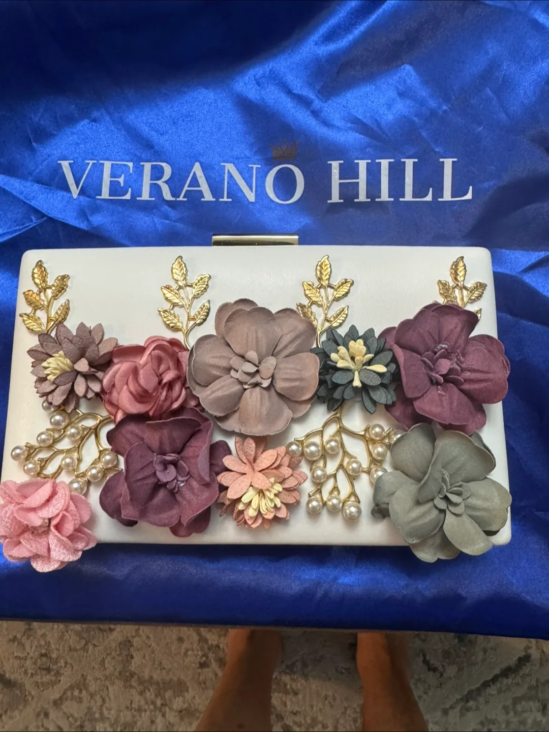 Verano Hill Floral Clutch with Chain thumbnail