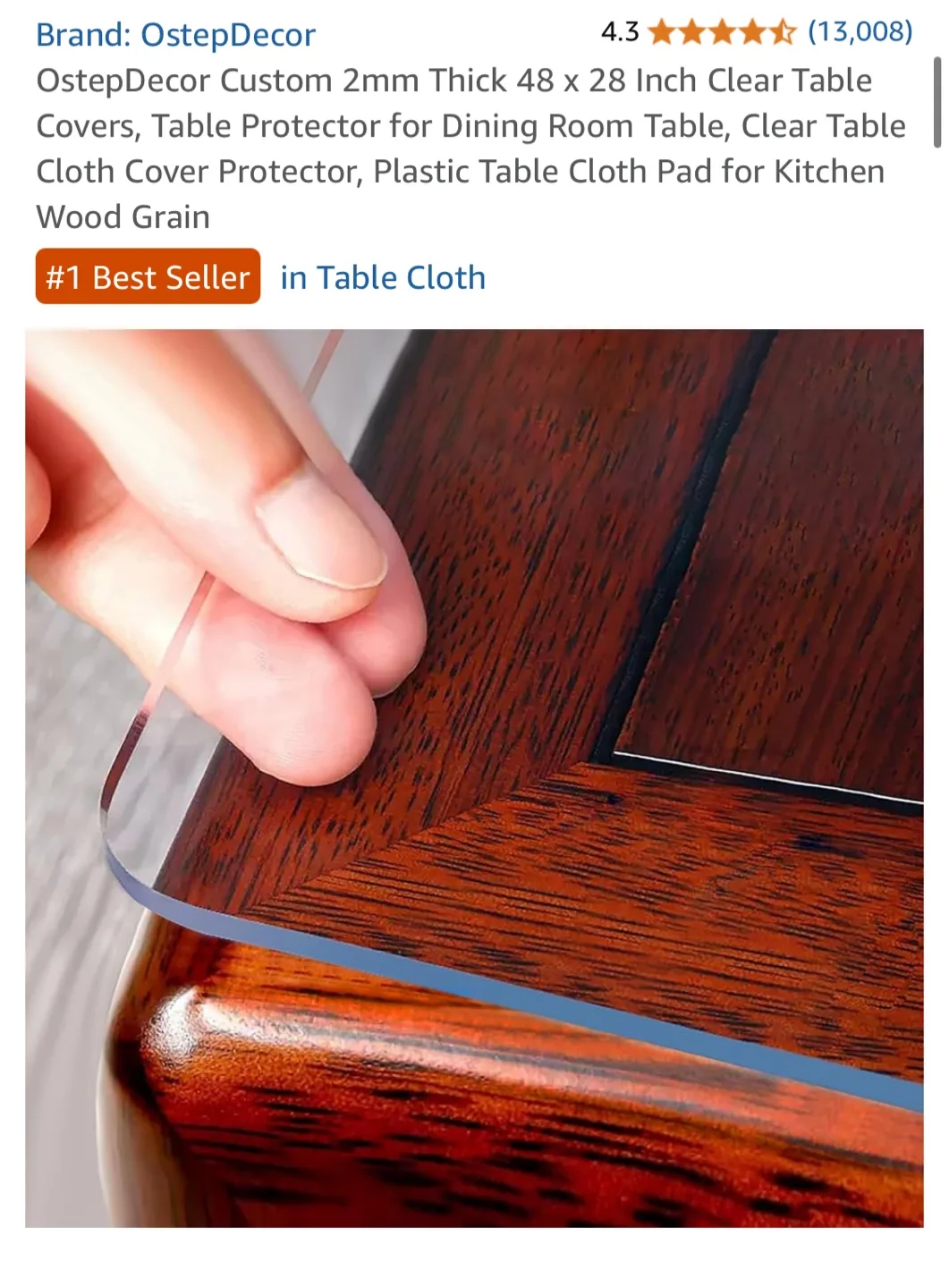 Two OstepDecor Clear Table Cover - 28 x 48 Inches image indicator(2)