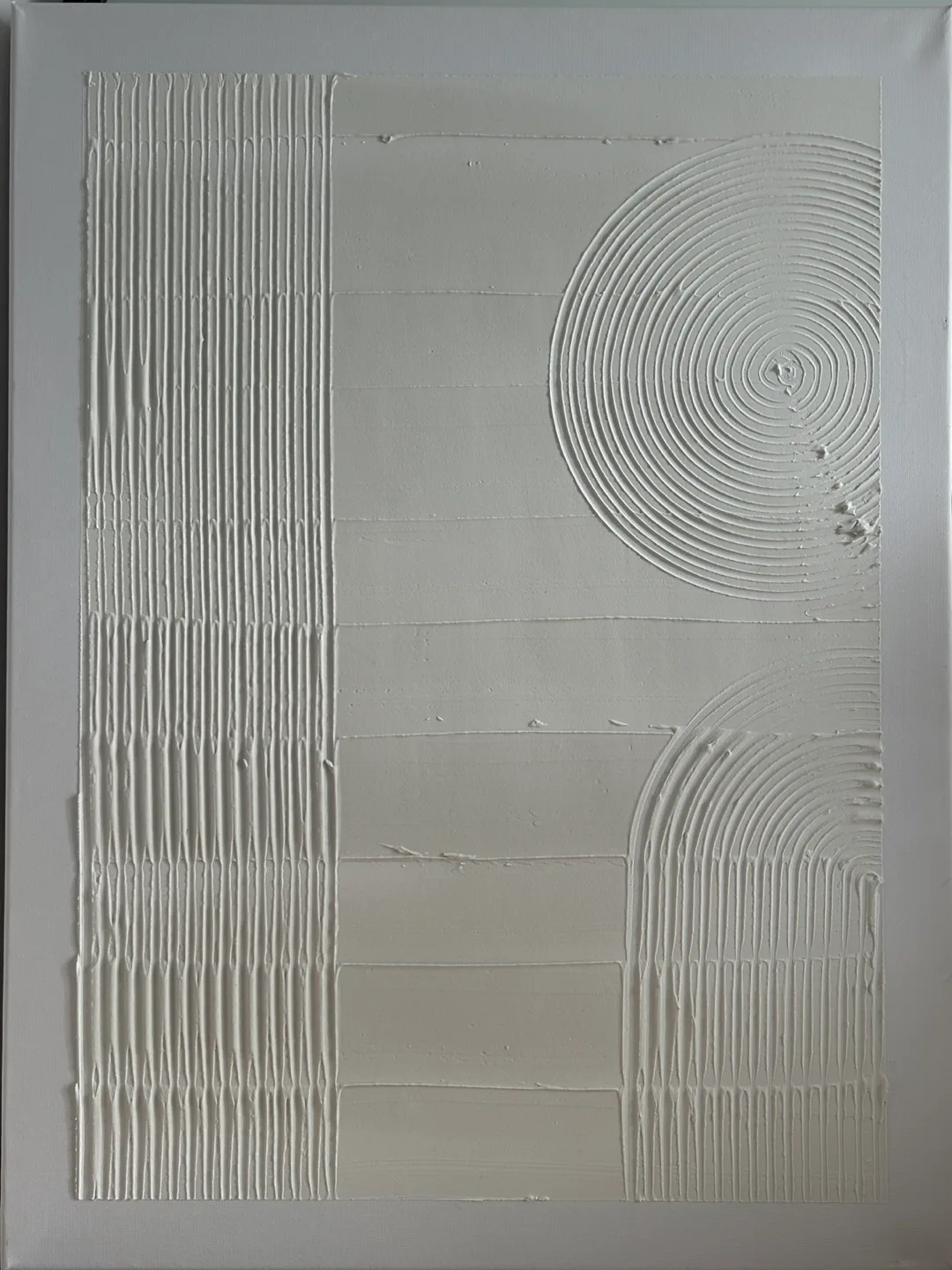 Textured White Abstract Canvas Art image indicator(2)