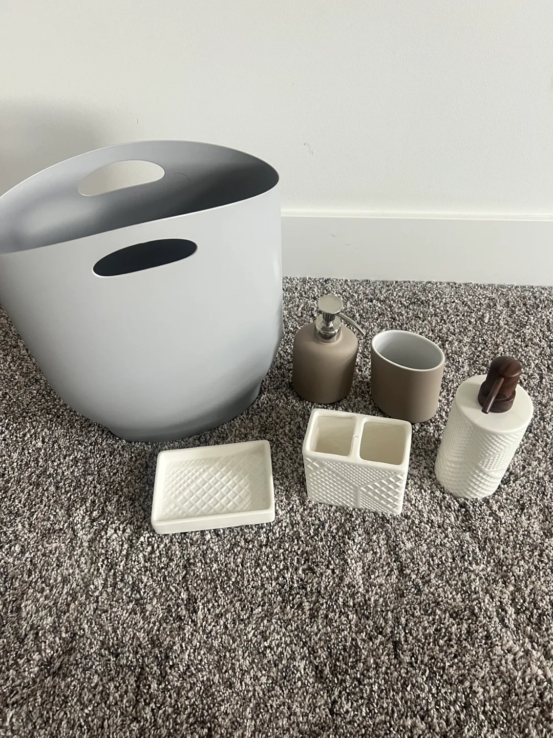 Bathroom Set - Grey Basket & Accessories thumbnail
