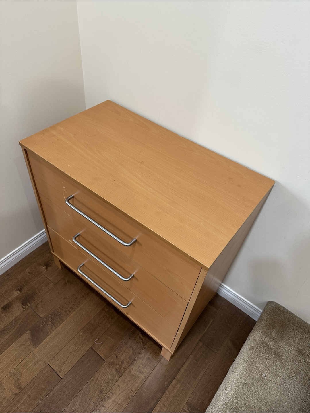 Small Brown Dresser with Metal Handles - photo 2