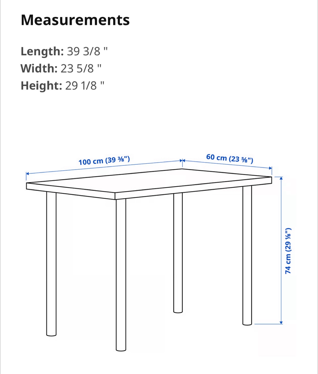 IKEA LINNMON / ADILS Table - Black/Silver - photo 4