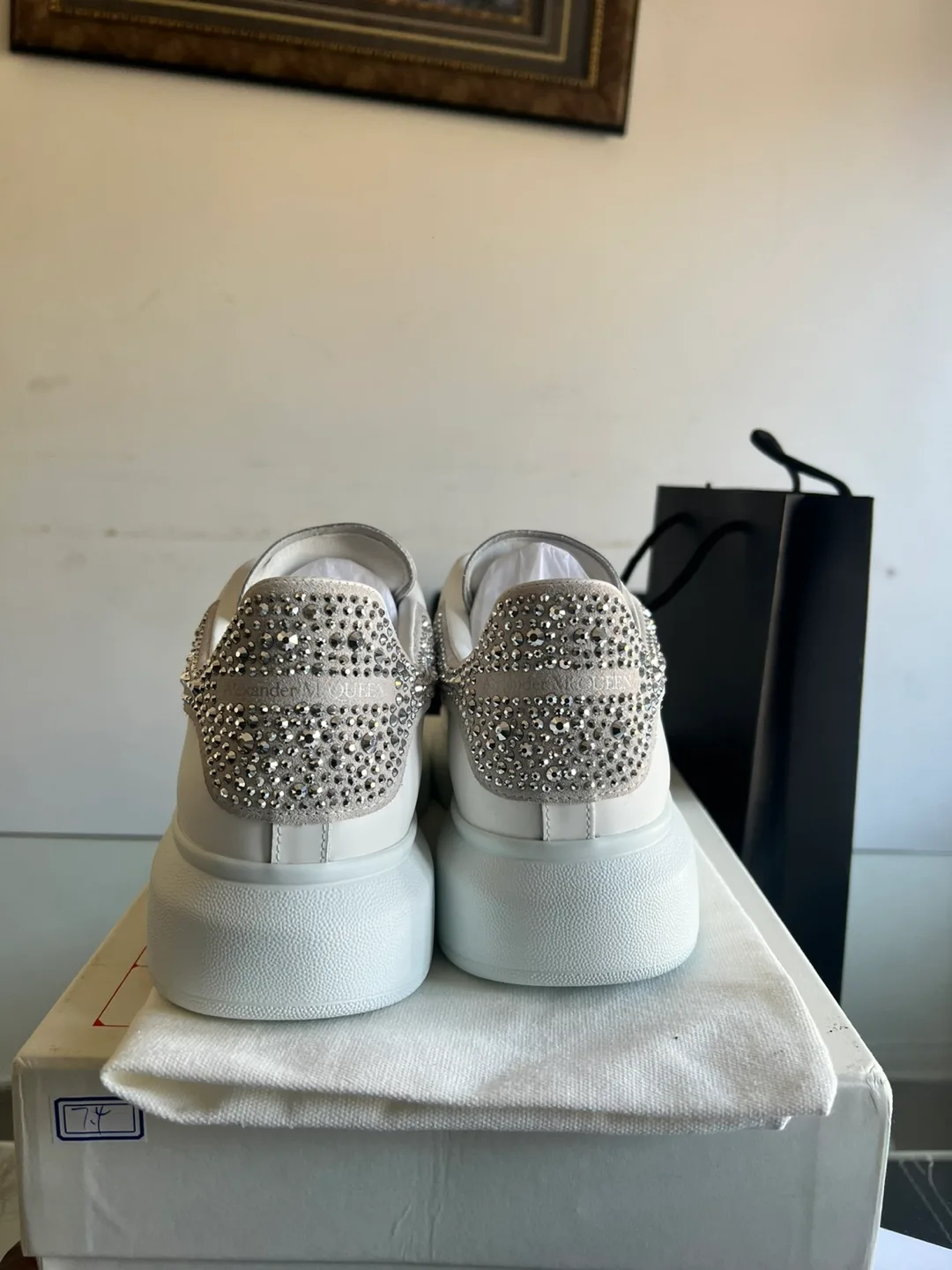 Alexander McQueen White Leather Sneakers thumbnail