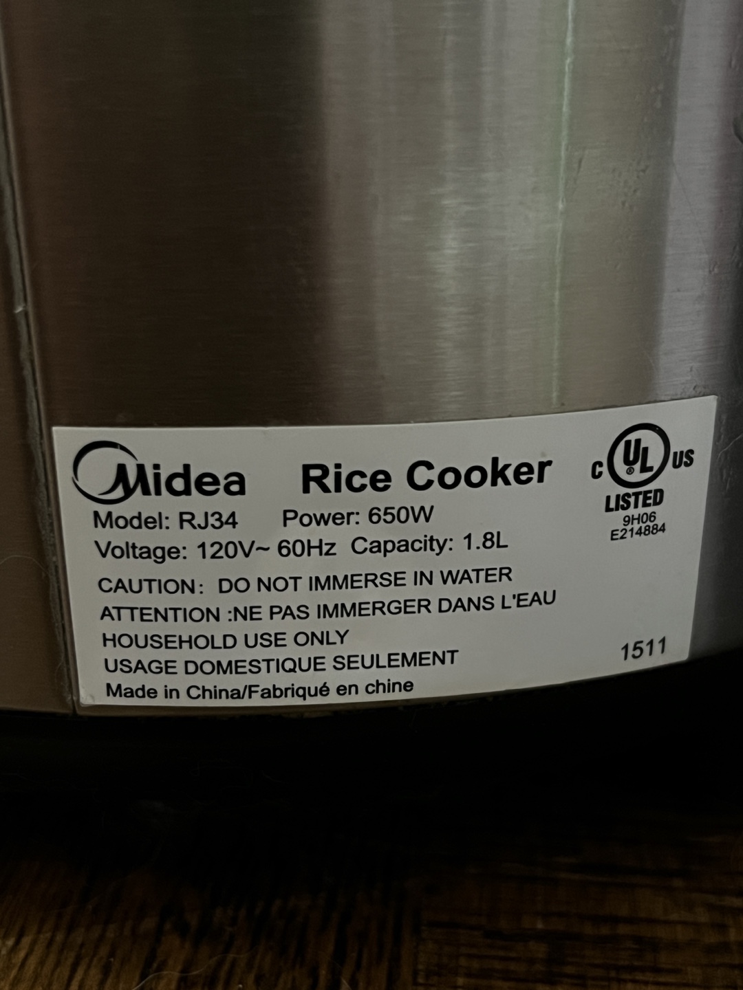 Midea Rice Cooker RJ34 - 1.8L Capacity - photo 3