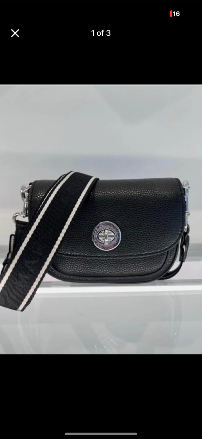 Marc Jacobs Black Leather Crossbody Bag brand new Authentic thumbnail