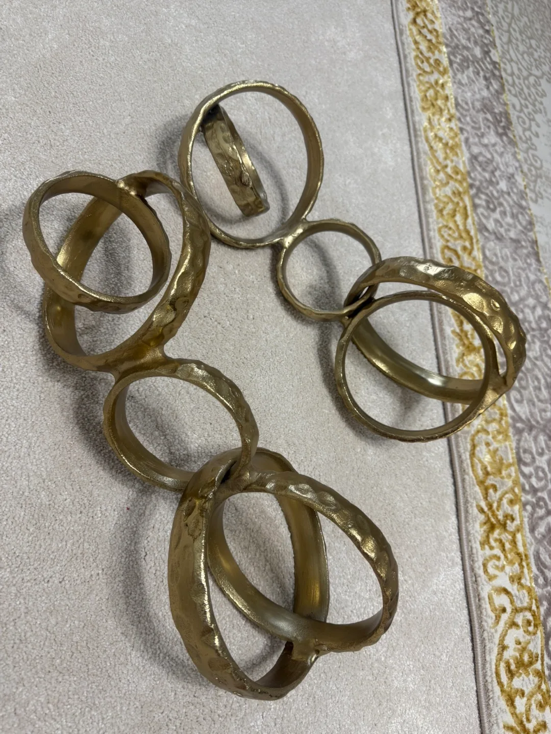 2 peice Gold Metal Decorative Chain Link Sculpture image indicator(2)