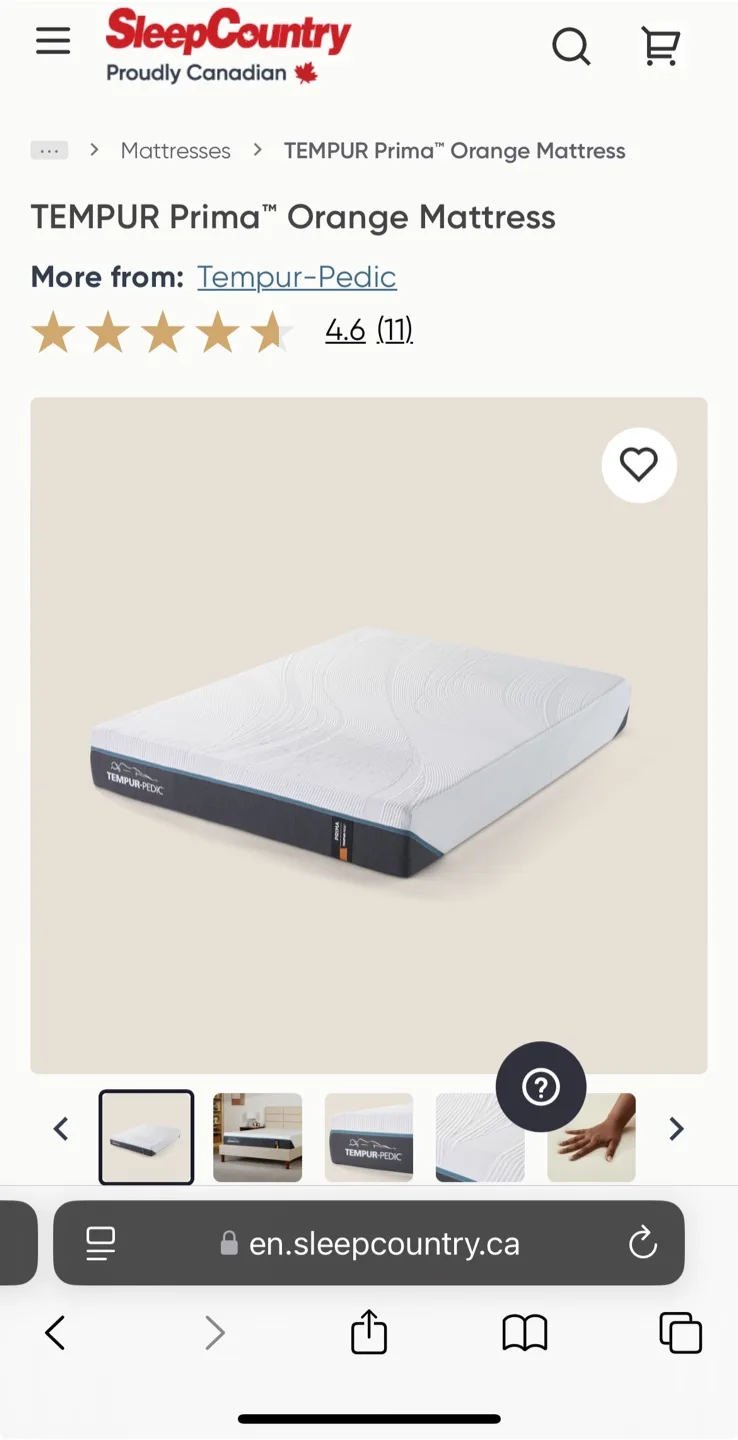 Tempur-Pedic Prima Orange Mattress thumbnail