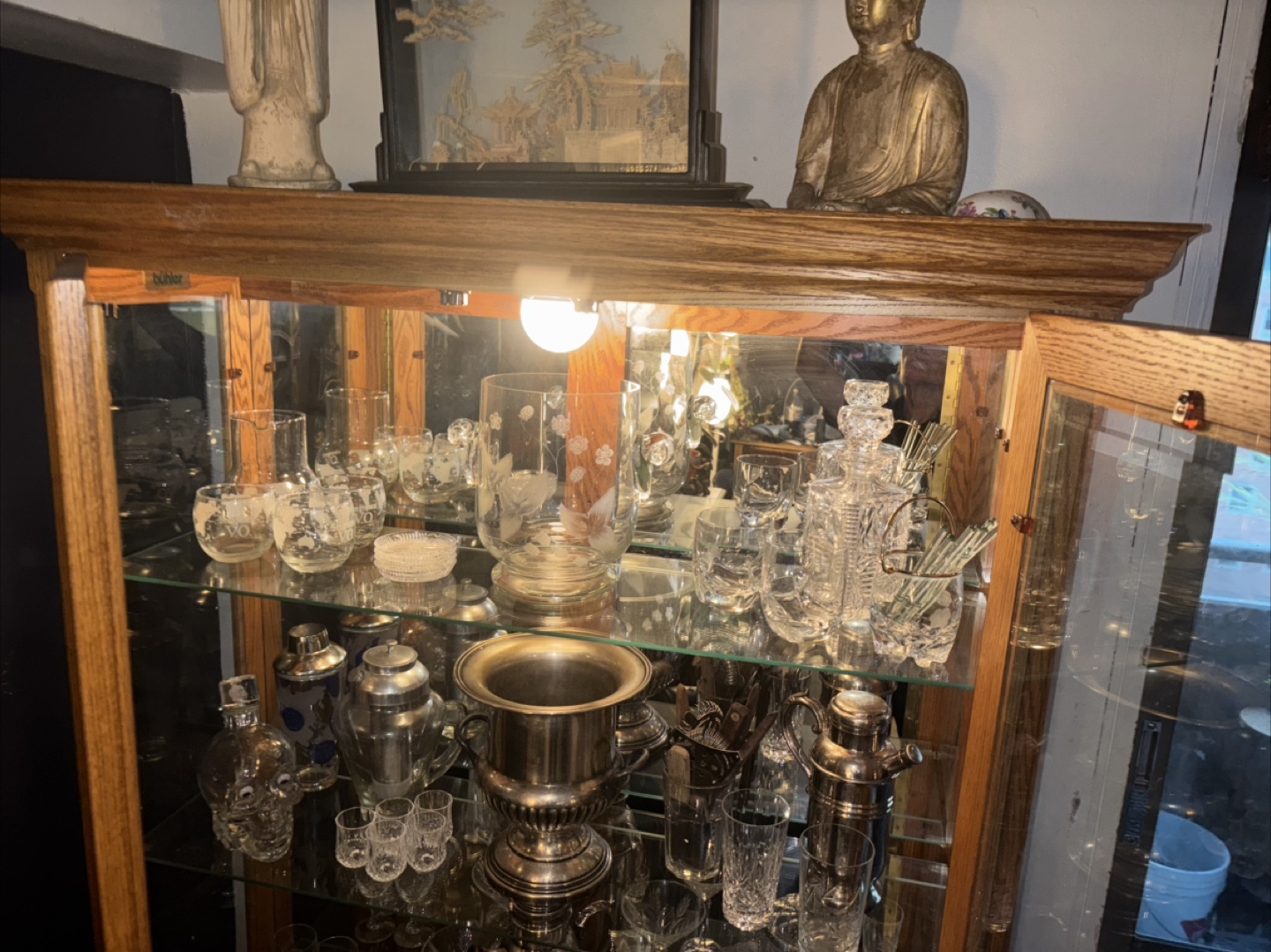 Solid Oak Wooden Display Cabinet - photo 4