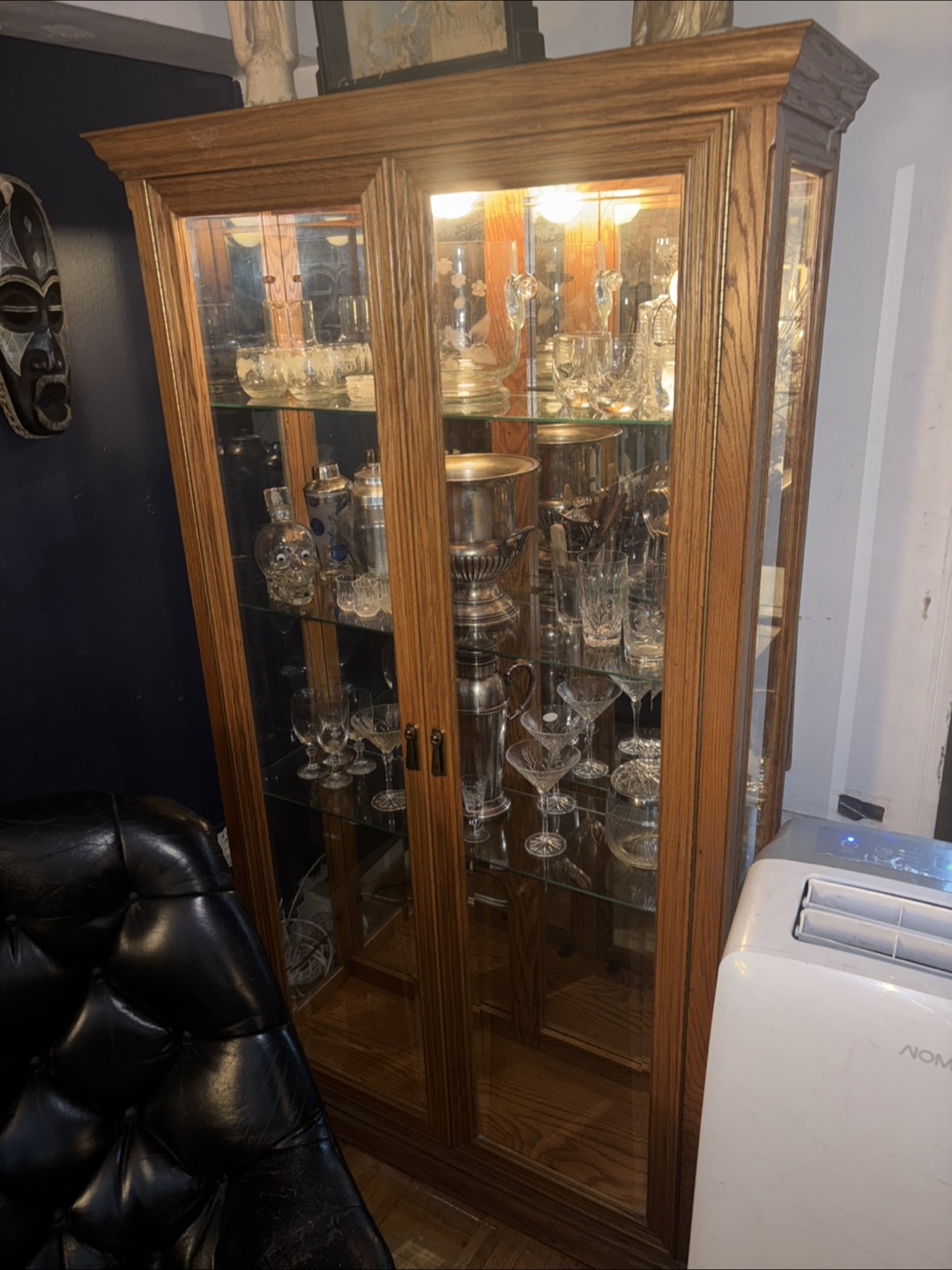 Solid Oak Wooden Display Cabinet - photo 2