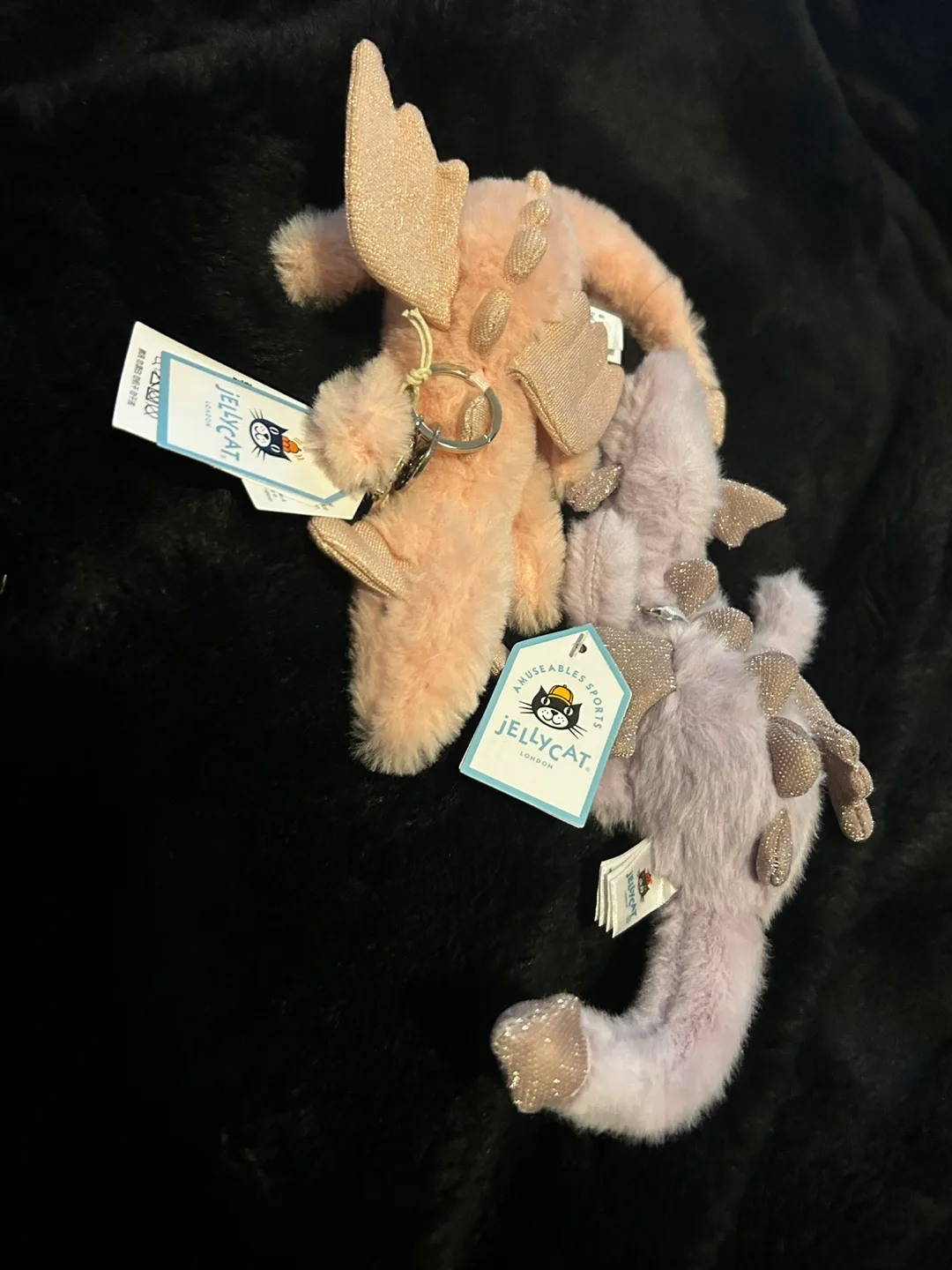 Jellycat Dragon Bag Charm - Pink & Lilac thumbnail